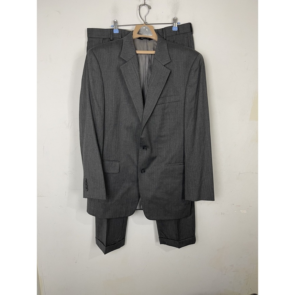 Jos A Bank Mens Suit 43 Gray Wool Signature Collection Blazer Pants 38 Wedding